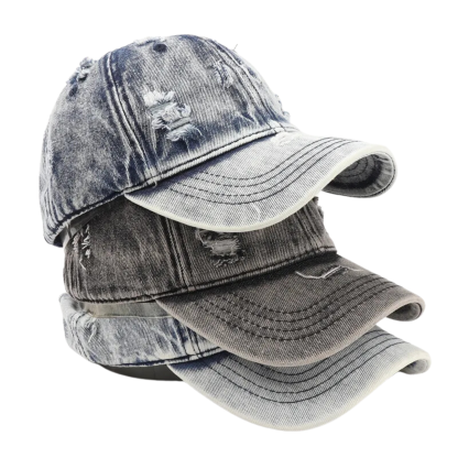 Washed Denim Baseball Hats