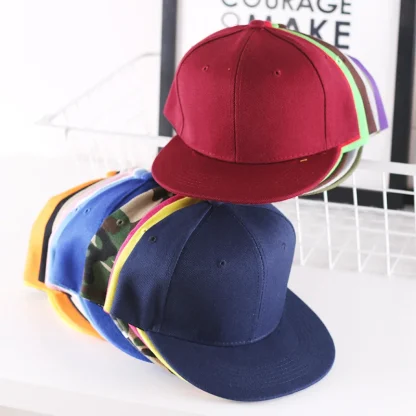 Flat Brim Solid Snapback Hats - Image 7