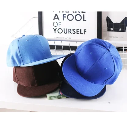 Flat Brim Solid Snapback Hats - Image 6