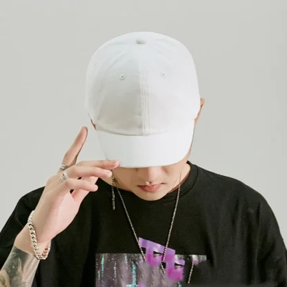 Short Brim Solid Baseball Hat - Image 2