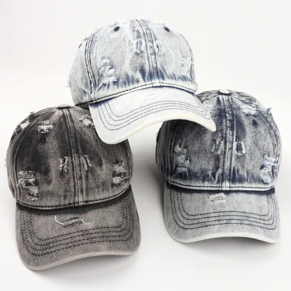 Washed Denim Baseball Hats - Image 7