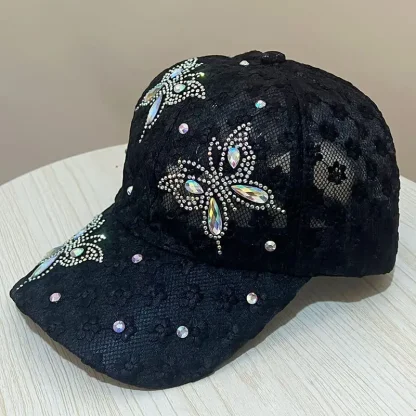 Luxury Floral Lace Butterfly Hat - Image 4
