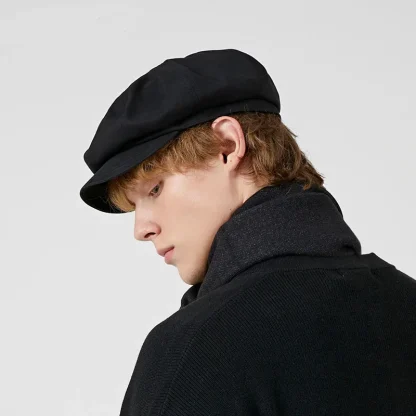 Solid Casual Newsboy Cap - Image 4