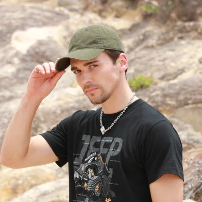 Adjustable Solid Baseball Hat - Image 5