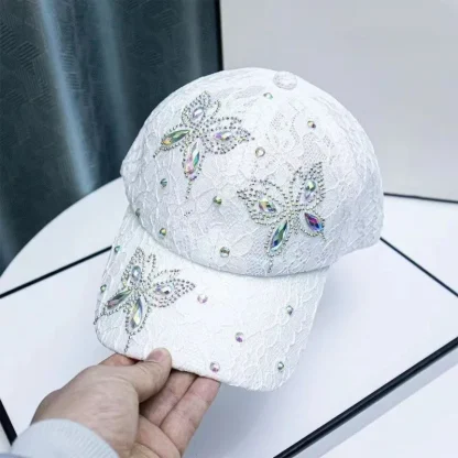 Luxury Floral Lace Butterfly Hat - Image 2
