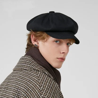 Solid Casual Newsboy Cap - Image 2