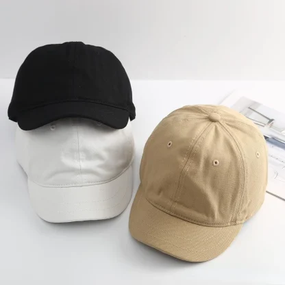 Short Brim Adjustable Solid Cap - Image 7
