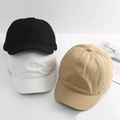 Short Brim Solid Baseball Hat - Image 7