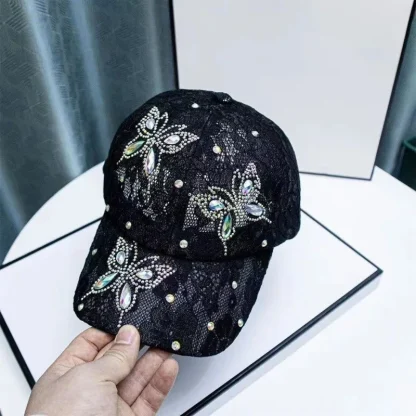 Luxury Floral Lace Butterfly Hat - Image 5