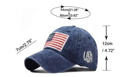 Acid Wash USA Flag Baseball Cap - Image 7