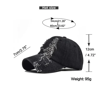Ripped Denim Baseball Hat - Image 7