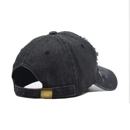 Ripped Denim Baseball Hat - Image 4
