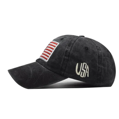Acid Wash USA Flag Baseball Cap - Image 3