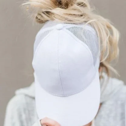 Women's Ponytail Trucker Hats - Image 4