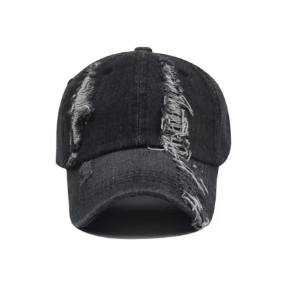 Ripped Denim Baseball Hat - Image 2