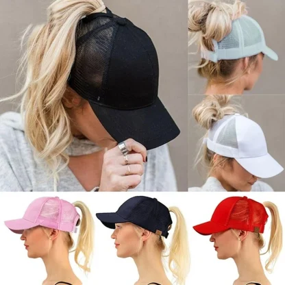 Women's Ponytail Trucker Hats - Image 7