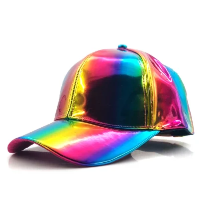Glossy Iridescent Baseball Caps - Image 3