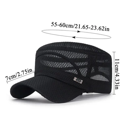Flat Top Mesh Military Hats - Image 7