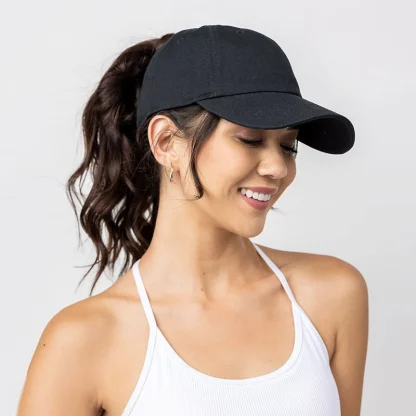Solid Ponytail Women's Baseball Caps - Image 3