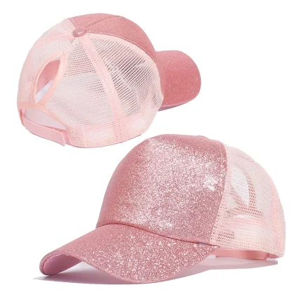 Glittered Ponytail Baseball Hat