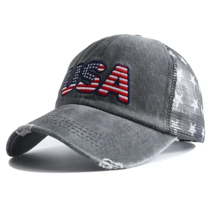 Embroidered Ponytail Trucker Cap - Image 4