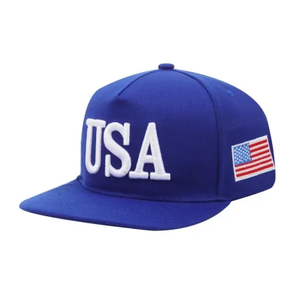 Flat Brim American Flag Hats - Image 7