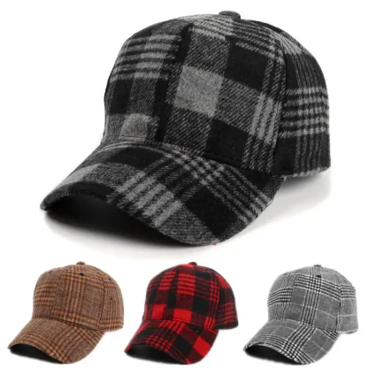 Adjustable Plaid Baseball Hats - Image 7