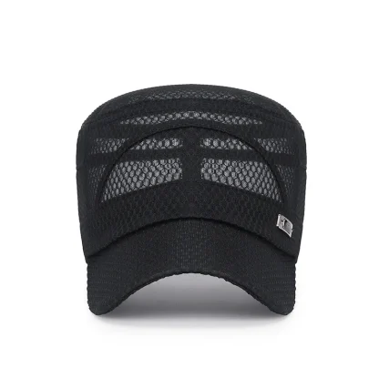 Flat Top Mesh Military Hats - Image 4