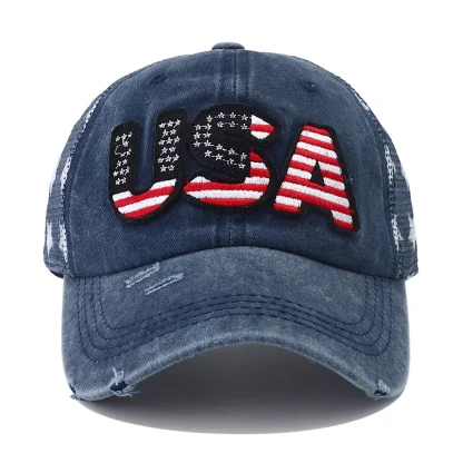 Embroidered Ponytail Trucker Cap - Image 2