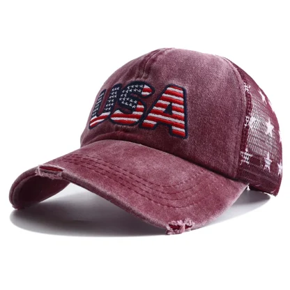 Embroidered Ponytail Trucker Cap - Image 6
