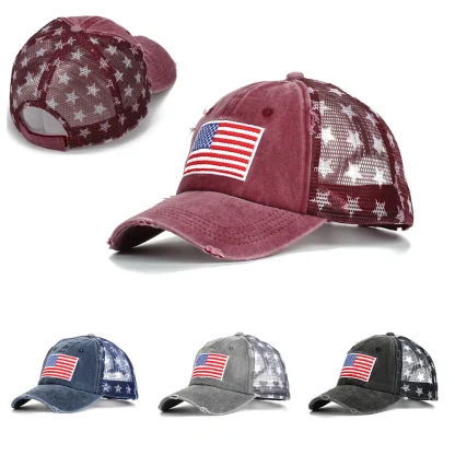 Distressed American Flag Trucker Hat - Image 7