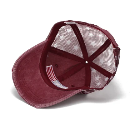 Distressed American Flag Trucker Hat - Image 3