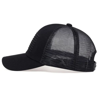 Solid Embroidery Flag Trucker Hats - Image 3