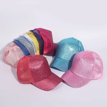 Glittered Ponytail Baseball Hat - Image 5