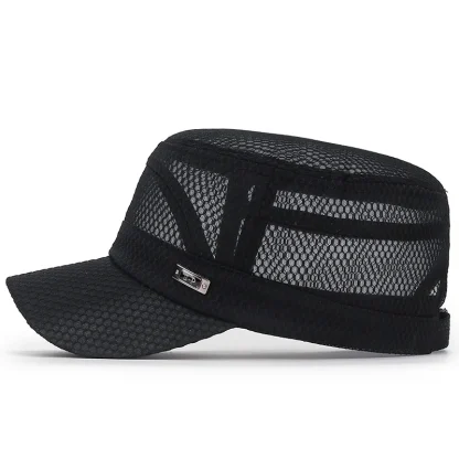 Flat Top Mesh Military Hats - Image 3