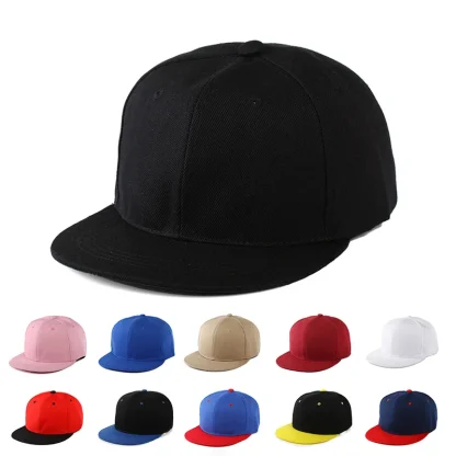 Flat Brim Solid Baseball Cap - Image 7