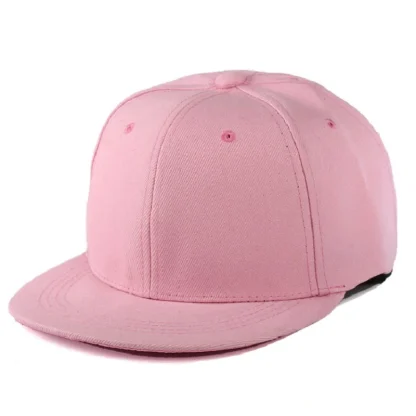 Flat Brim Solid Baseball Cap - Image 4