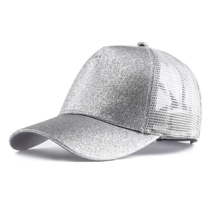 Glitter Ponytail Trucker Hats - Image 5
