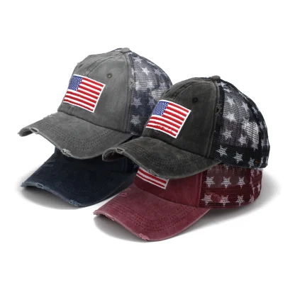 Distressed American Flag Trucker Hat - Image 6