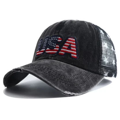 Embroidered Ponytail Trucker Cap - Image 5