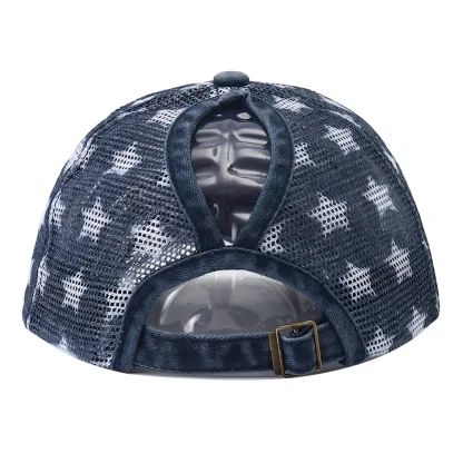 Embroidered Ponytail Trucker Cap - Image 3