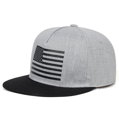 Flat Brim Solid USA Hats - Image 5