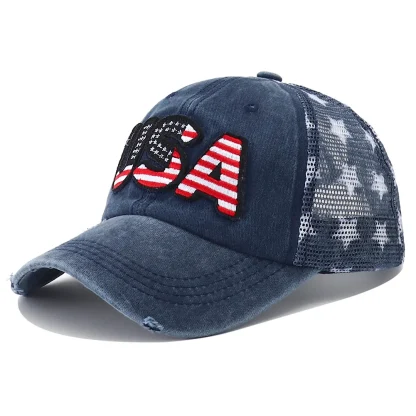 Embroidered Ponytail Trucker Cap