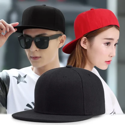 Solid Flat Brim Baseball Hat - Image 5