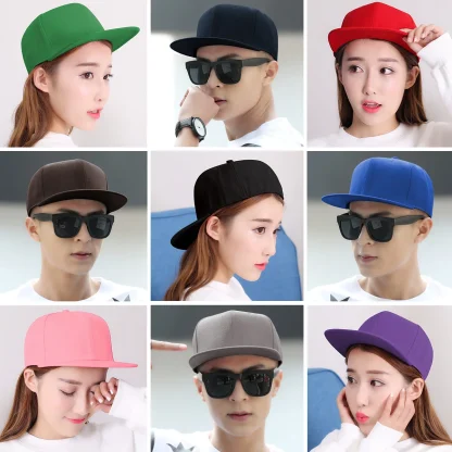 Solid Flat Brim Baseball Hat - Image 6