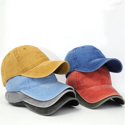 Casual Acid Wash Baseball Caps - Image 7