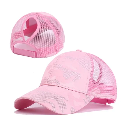 Ponytail Hole Mesh Baseball Caps - Image 2