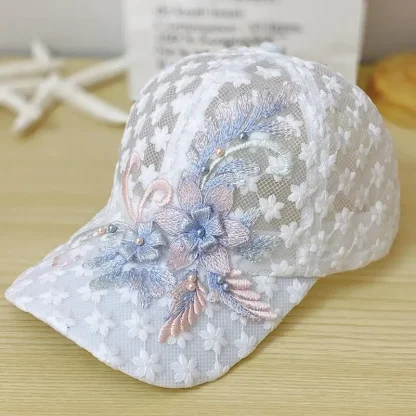 See-through Floral Baseball Hat