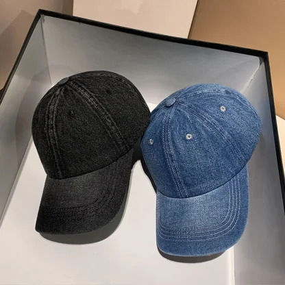 Solid Denim Baseball Hat - Image 7