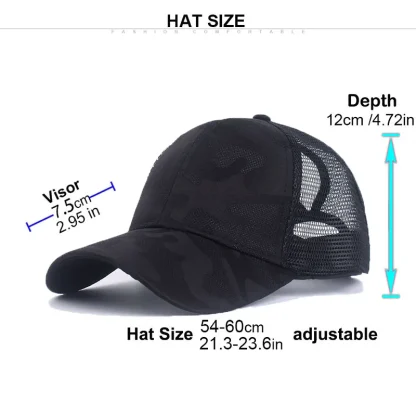 Ponytail Hole Mesh Baseball Caps - Image 7